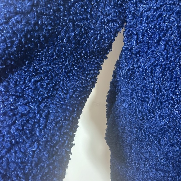 Ellos Women's Plus Size Blue Double-Breasted Teddy Coat Size 18 - Picture 4 of 6